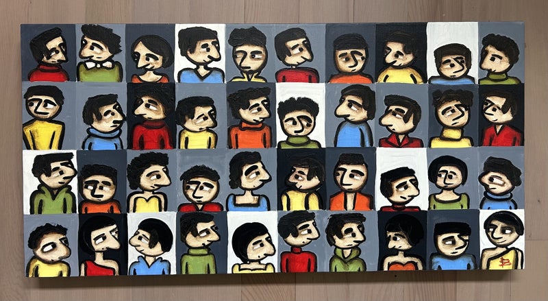 Canvas art - 40 individual figures with interesting facial expressions Carousel 1
