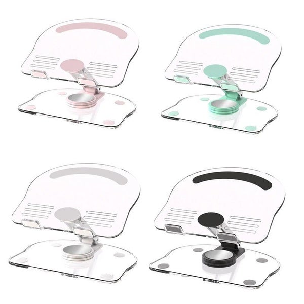 Tablet Stand Rotatable Tablet Holder Transparent Acrylic Carousel 6