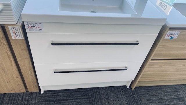 900 CITI FLOOR STANDING 2 DRAW VANITY IN GLOSS WHITE WITH PONTI BASIN Carousel 2