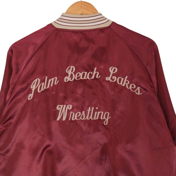 Vintage 1980s Wrestling Made in USA Satin Bomber Jacket Large Carousel 2