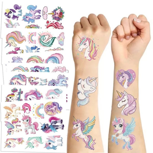 Tattoo Stickers - Glittering Unicorns - 14 Sheets64746807236867110
