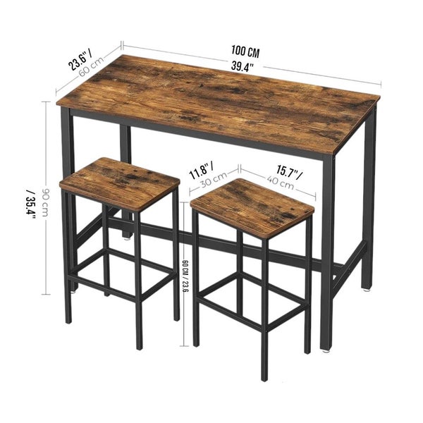 Bar Table Set with 2 Stools Carousel 1