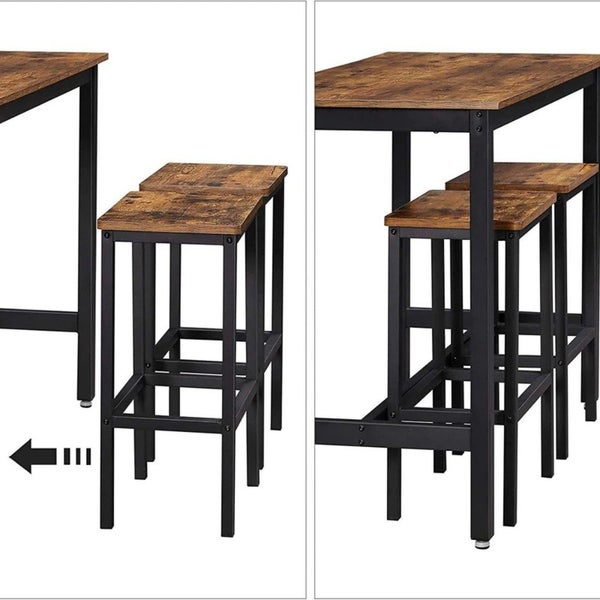 Bar Table Set with 2 Stools Carousel 2