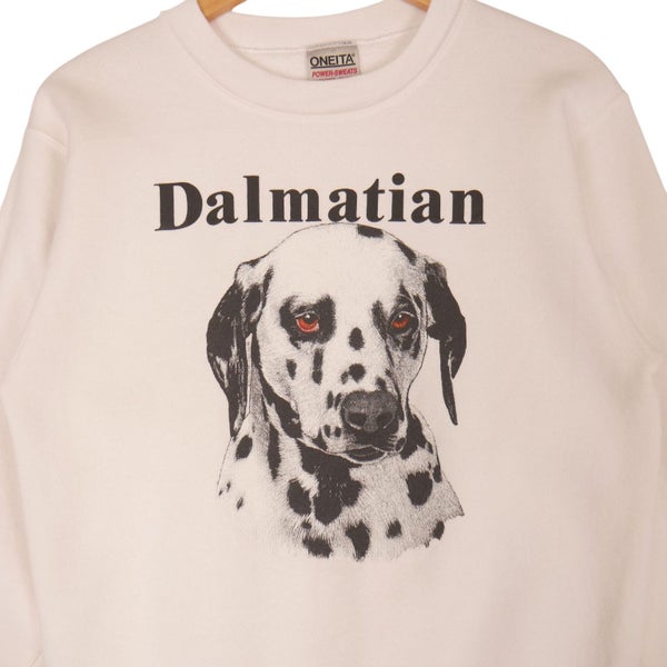 Vintage 90s Made in USA Dalmatian Print Crewneck Sweatshirt Small Carousel 2