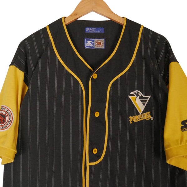 Vintage 90s Starter NHL Pittsburgh Penguins Baseball Jersey Top Large Carousel 2