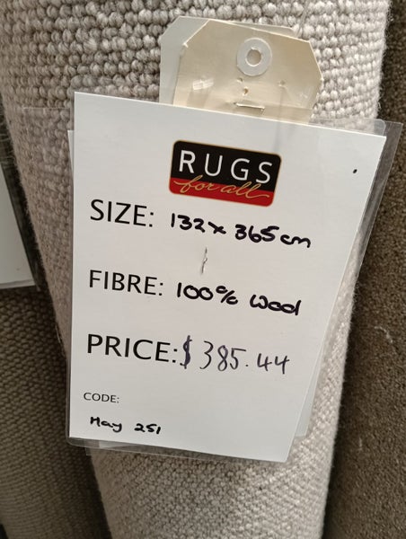 100% NZ Wool Carpet Shortend | 132 x 365cm Carousel 1