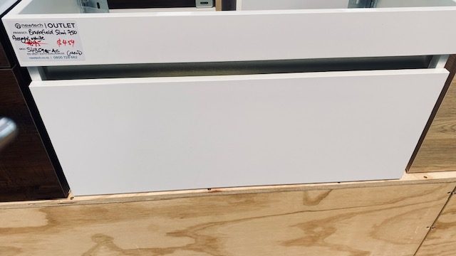 BROOKFIELD 750 SLIM WALL HUNG 1 DRAW VANITY IN GLOSS WHITE Carousel 1