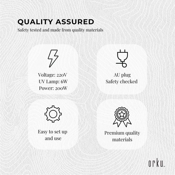 Orku 23L Black UV Electric Towel Warmer Steriliser Cabinet Salon Heat Sanitiser Carousel 8