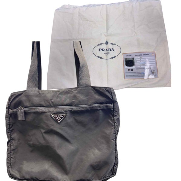 PRADA BLACK NYLON LARGE TOTE DESIGNER BAG + DUST BAG Carousel 1