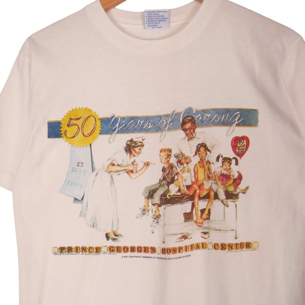 Vintage 1994 Single Stitch Made in USA Hospital Tee Medium Carousel 2