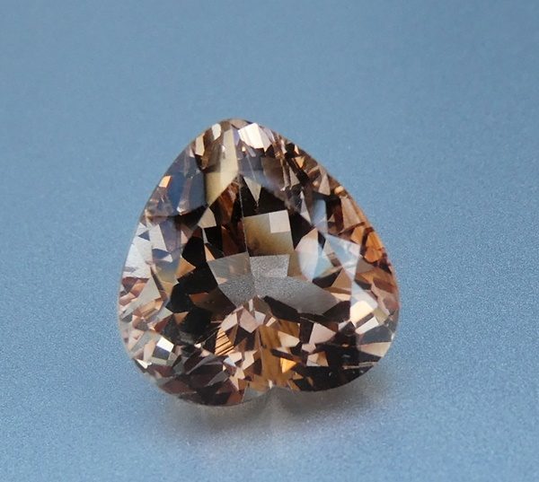 13.12CT BRILLIANT HEART CUT 100% NATURAL PINKISH BROWN IMPERIAL TOPAZ Carousel 1