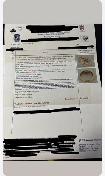 9ct gold multi stoned ring Carousel 2