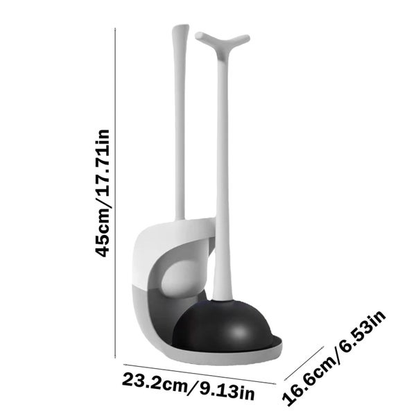 Heavy Duty Toilet Plunger and Brush Combo Set with Stand, 2-in-1 Bathroom C Carousel 2