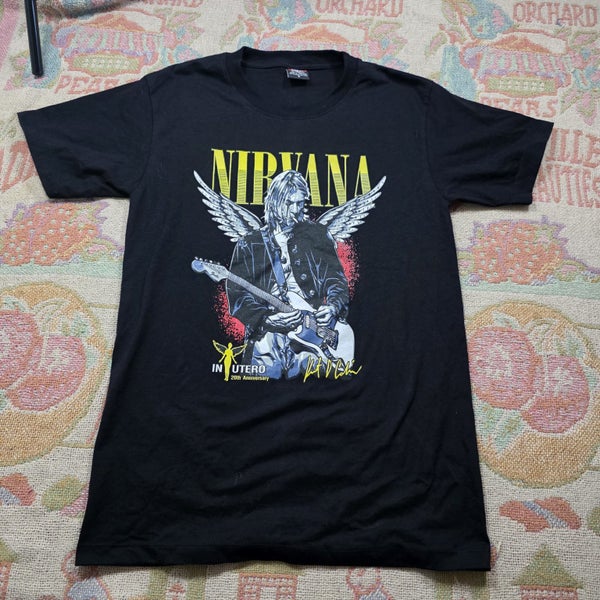 Nirvana Kurt Cobain Short Sleeve Graphic T-Shirt Black Size Small Carousel 1