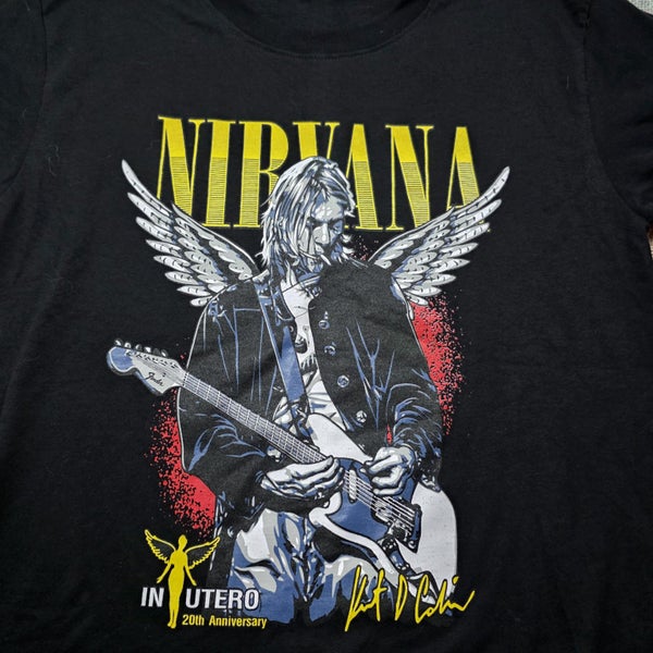 Nirvana Kurt Cobain Short Sleeve Graphic T-Shirt Black Size Small Carousel 2