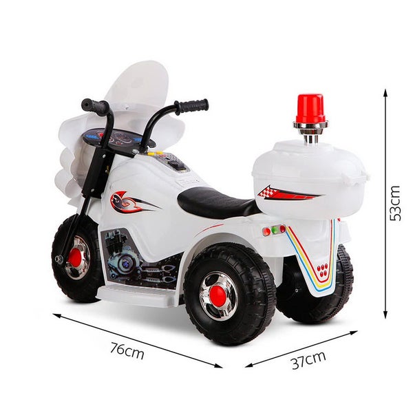 Rigo Kids Electric Ride On Police Motorcycle Motorbike 6V Battery White Carousel 2