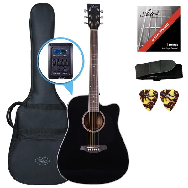 Artist LSPCEQ Black Beginner Acoustic Electric Guitar Pack Carousel 1