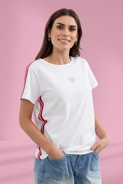 Moss Bee Tee White Candy Stripe Carousel 1