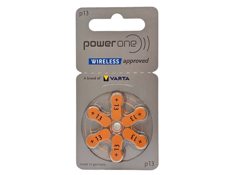 Powerone P13 (PR48, size 13) Hearing Aid Batteries - Pack of 6 Carousel 1