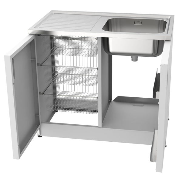 Vogue Alpine Laundry Cabinet with Removable 3 Baskets - 1000mm Carousel 9
