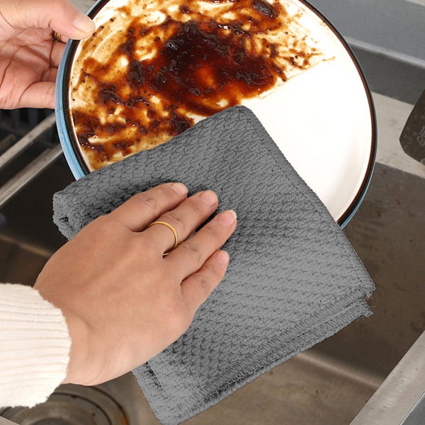 Double-Sided Microfiber Cleaning Cloth 5-Pack, Strong Absorption, Non-She Carousel 2