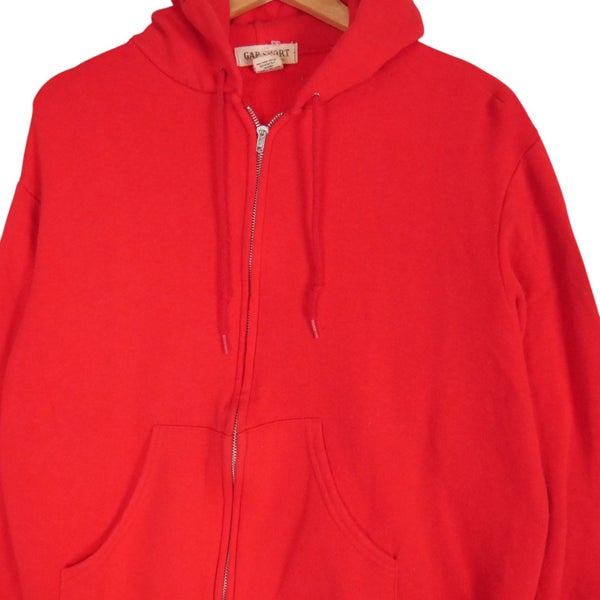 Vintage 90s Gap Sport Made in USA Red Hoodie Large Carousel 2