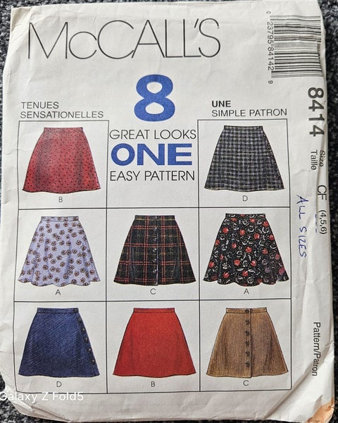 McCALL'S 8411, CHILDREN 'S AND GIRLS' SKIRTS, SIZE 4,5,5 Carousel 1