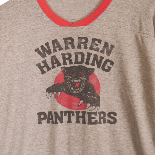 Vintage 1980s Single Stitch USA NCAA Warren Harding Panthers Cropped Tee Medium Carousel 2
