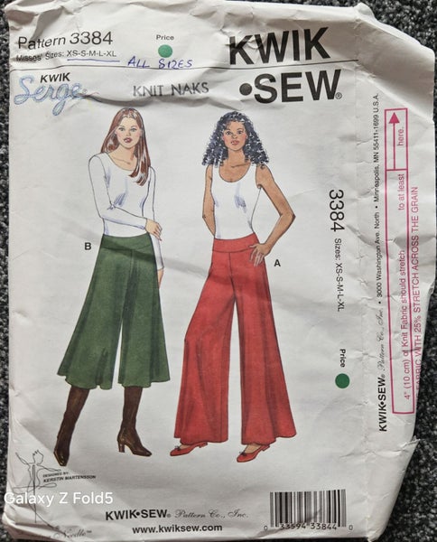 KWIK SEW 3384, MISSES' PANTS, SIZE XS, S,, M, L, XL Carousel 1