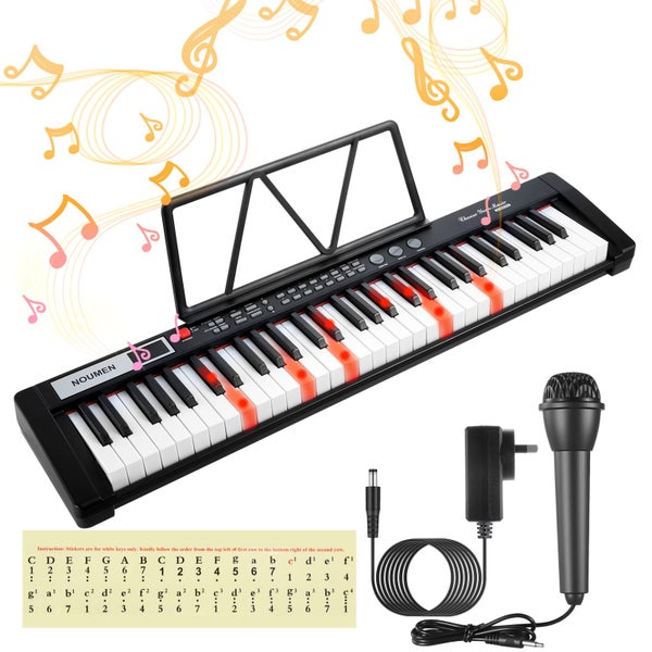 61 Key Electronic Keyboard Standard Piano Microphone Sheet Stand Carousel 1