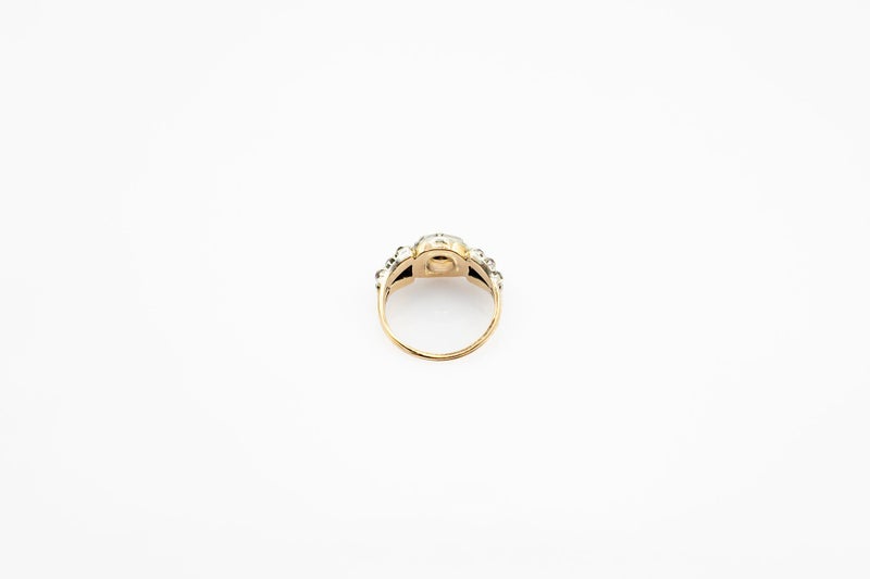 18CT YELLOW GOLD & PLATINUM OLD EUROPEAN CUT DIAMOND RING Carousel 2