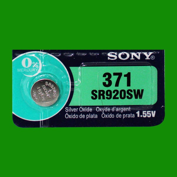 Sony 1 x AG6 LR69 SR920SW SR69 SG6 371 605 V371 D371 1.55V Silver Oxide Battery Carousel 1