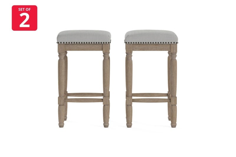 Set of 2 Brosa Clovis Counter Stools (Cloud Grey, 65cm) Carousel 1