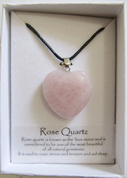 Gemstone heart pendant, Rose Quartz Carousel 1
