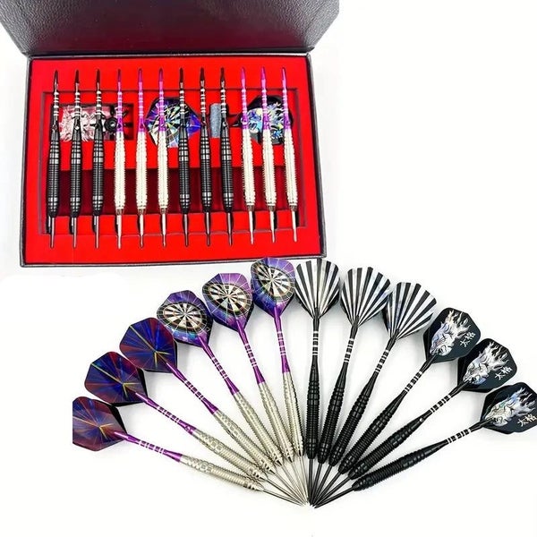 12 Professional Metal Dart Anti Slip Aluminum Dart Shaft Dart Steel Tip Set W... Carousel 2