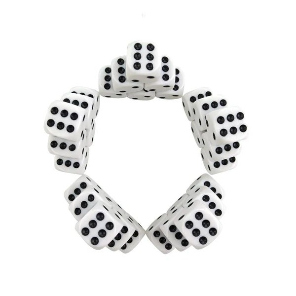 100 / 200 Piece / Lot 16Mm Dice Set White Black Point Drinking Dice Acrylic W... Carousel 6