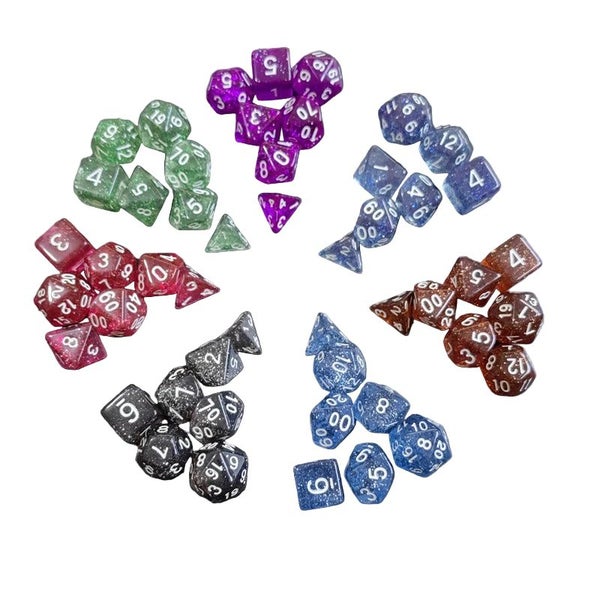 7 Piece 1 Set Of Transparent Flash Point Dice Acrylic Set D4 D6 D8 D10 D12 D2... Carousel 2