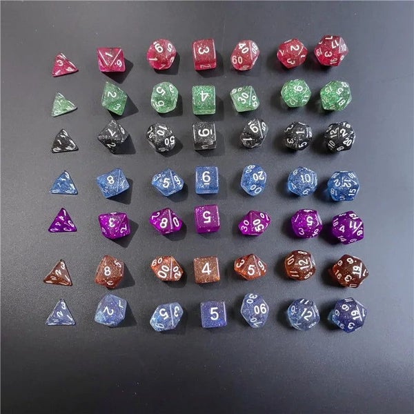 7 Piece 1 Set Of Transparent Flash Point Dice Acrylic Set D4 D6 D8 D10 D12 D2... Carousel 6