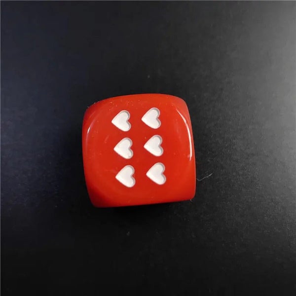 10 Piece / Set White / Red Heart Dice 25Mm / 0.98In Acrylic 6-Sided Rounded H... Carousel 6