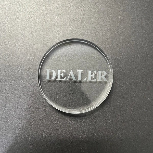 Transparent Crystal "All In" And "Dealer" Game Tokens In 4 Colours 6Cm / 2.36... Carousel 7