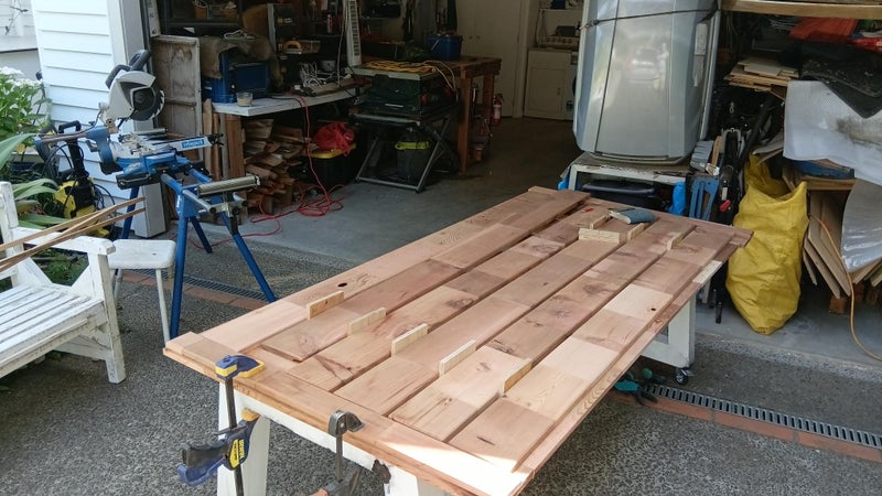 Bespoke table for on a deck - steel & ceder64708832915715113