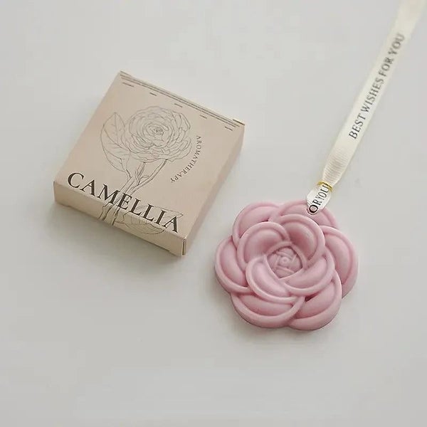Camellia Fragrance Beautiful White Flower Hanging Air Freshener Perfume Lasti... Carousel 1