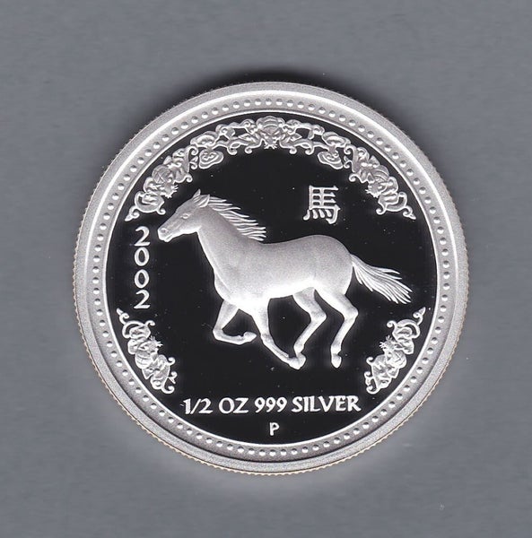 Australia - 2002 50c Year of the Horse - Cased Proof - 1/2oz Pure Silver ** Carousel 1
