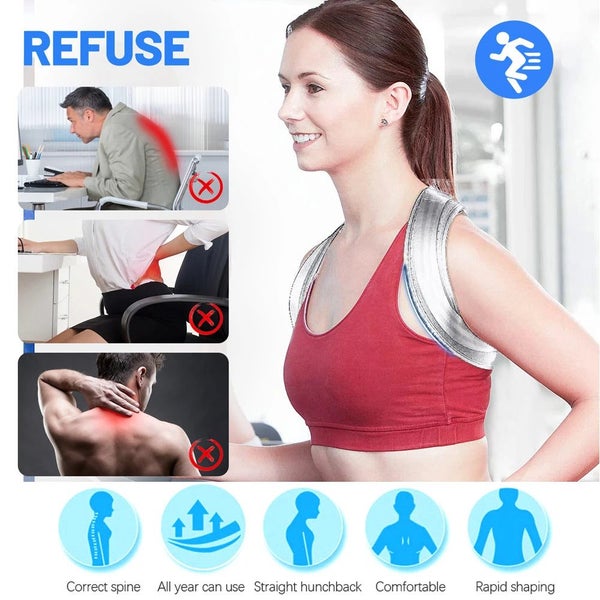 Posture Corrector Unisex Adjustable For Clavicle Support Providing Pain Relie... Carousel 7