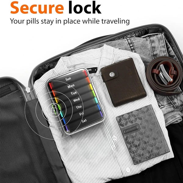 Weekly Pill Organizer 2 Times A Day Compact Am Pm Pill Box Large Pill Contain... Carousel 8