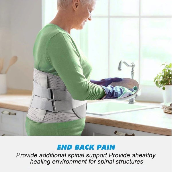 1 Piece Back Brace Adjustable Lumbar Support Belt Breathable Mesh Design With... Carousel 7