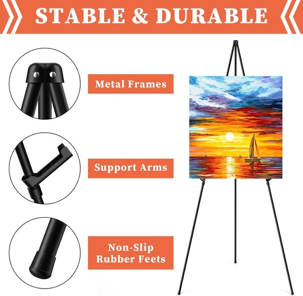 Easel Stand 63 inches, Lightweight Adjustable Art Easel for Display, Weddin64788410584578111