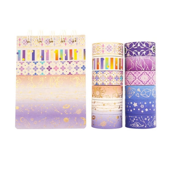 9.84ft 12 Rolls Gold Foil Washi Tape - 15mm Wide Japanese Masking Tape for Carousel 9