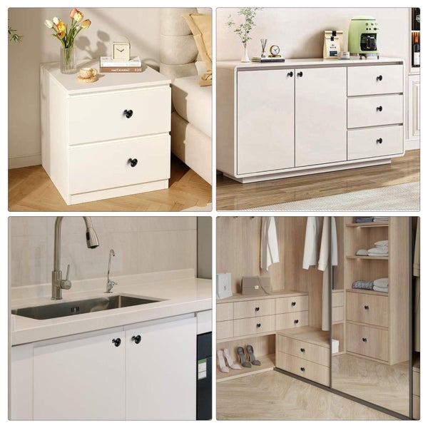 10 Pcs Kitchen Cabinet Knobs, Cabinet Hardware Round Knobs with Screws for Carousel 6