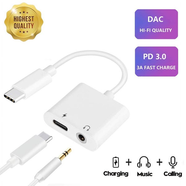 USB C to Headphone Jack Adapter with 3.5mm Aux Audio and Type C Charger Don Carousel 1